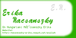 erika macsanszky business card